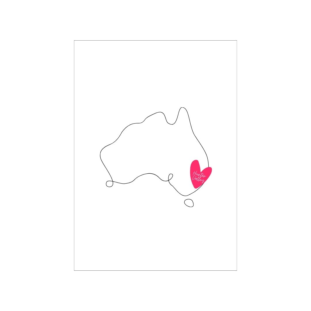 A3 Hunter Valley 'Map' Poster