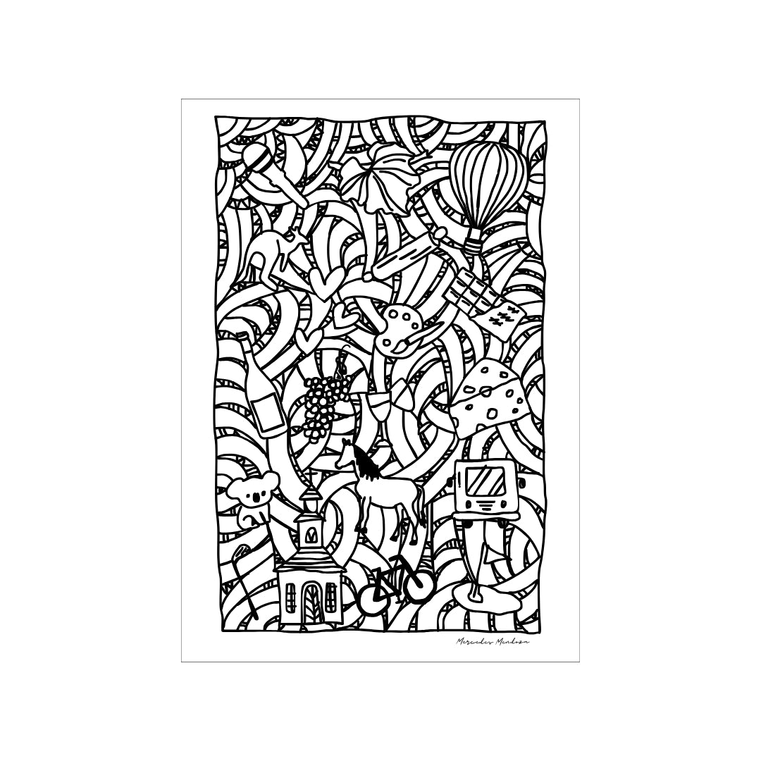A3 Hunter Valley 'Doodle' Poster