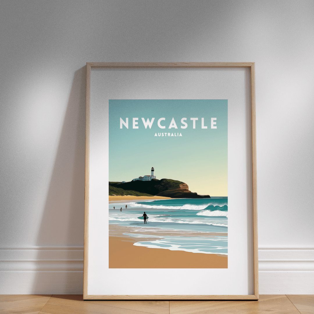 A3 Hunter Valley 'Nobbys Beach Newcastle' Poster