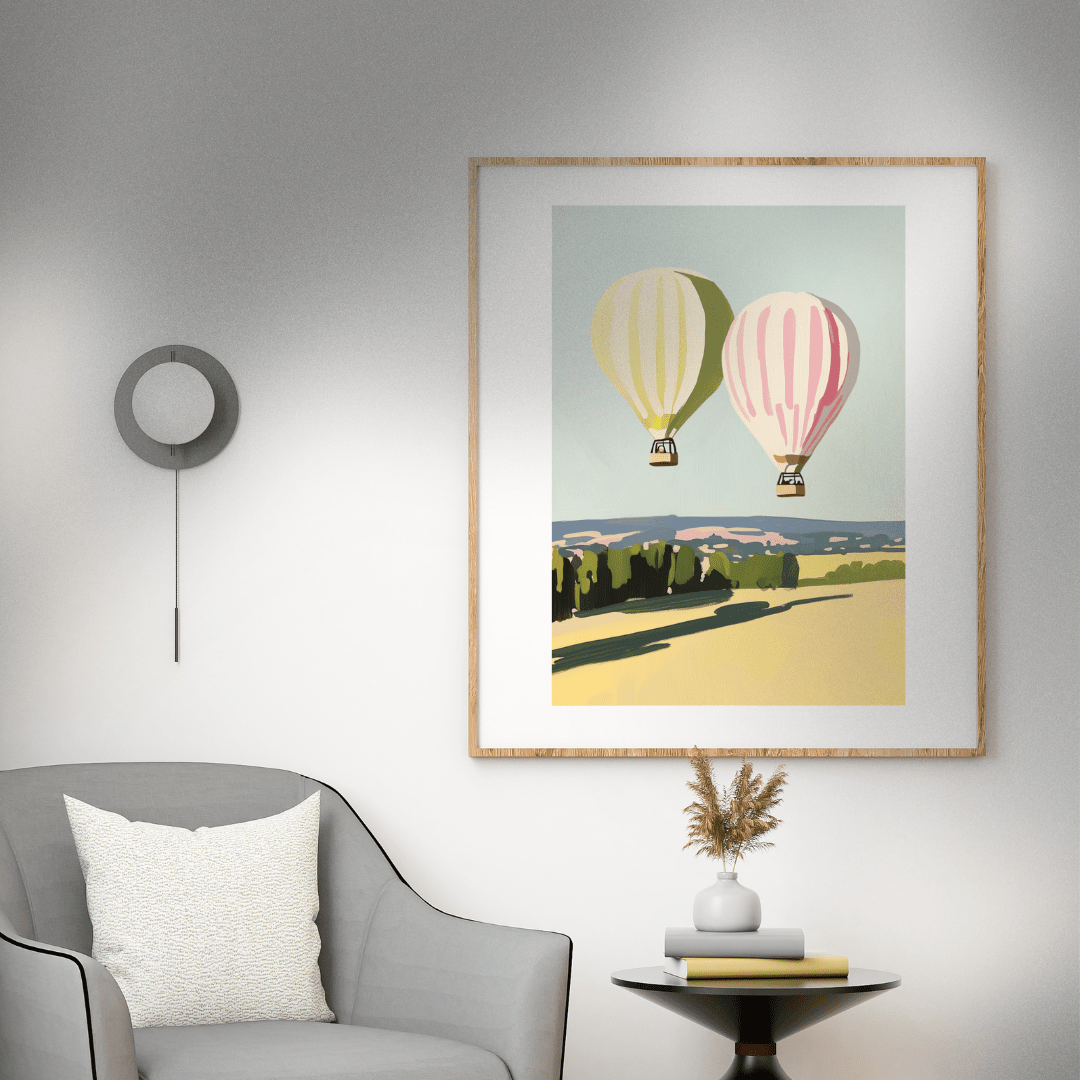A3 Hunter Valley 'Balloons Oil Painting' Poster