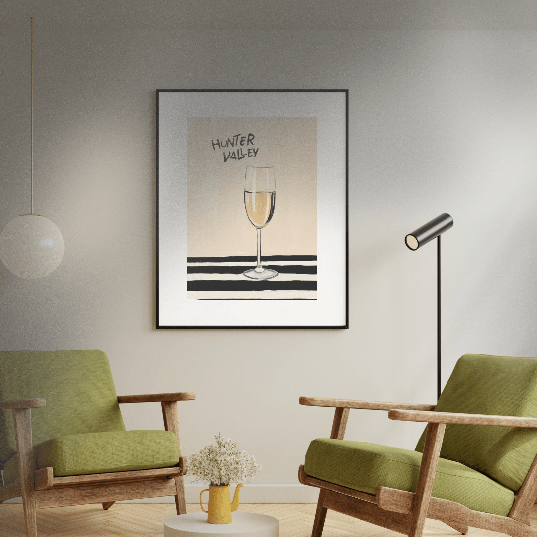 A3 Hunter Valley ' Sparkling Between the Lines' Poster