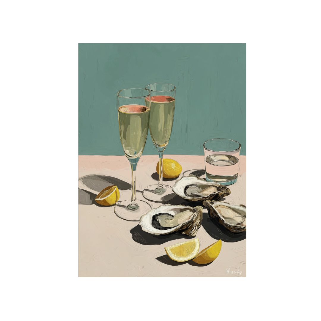 A3 Hunter Valley 'Sparkling & Oysters' Poster