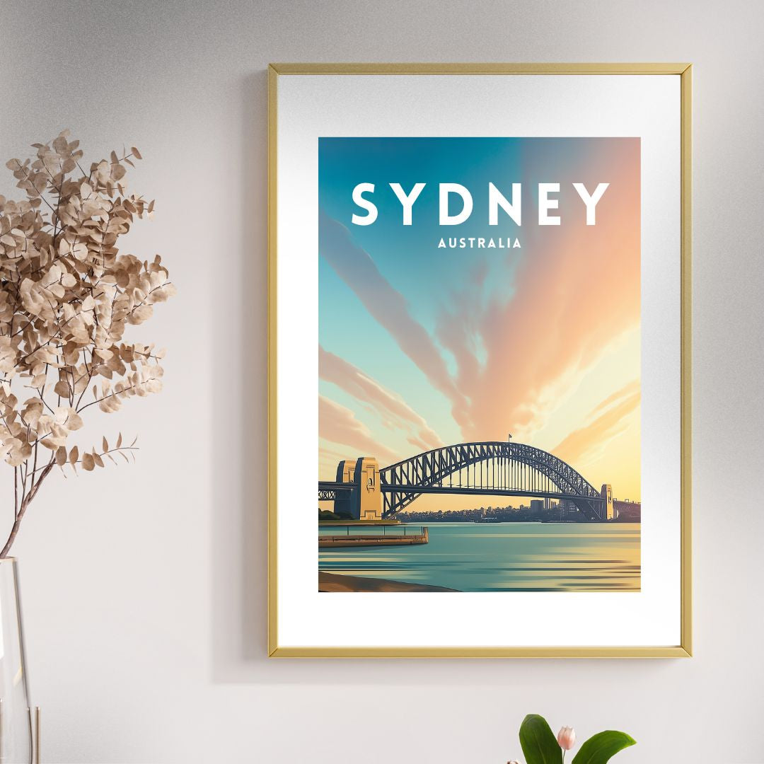 A3 Hunter Valley 'Harbour Bridge' Poster
