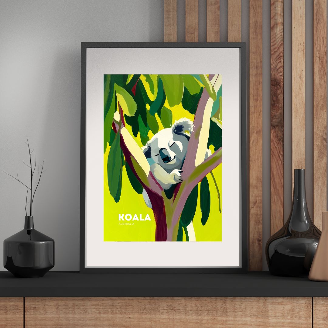A3 Koala Nap Australia Poster