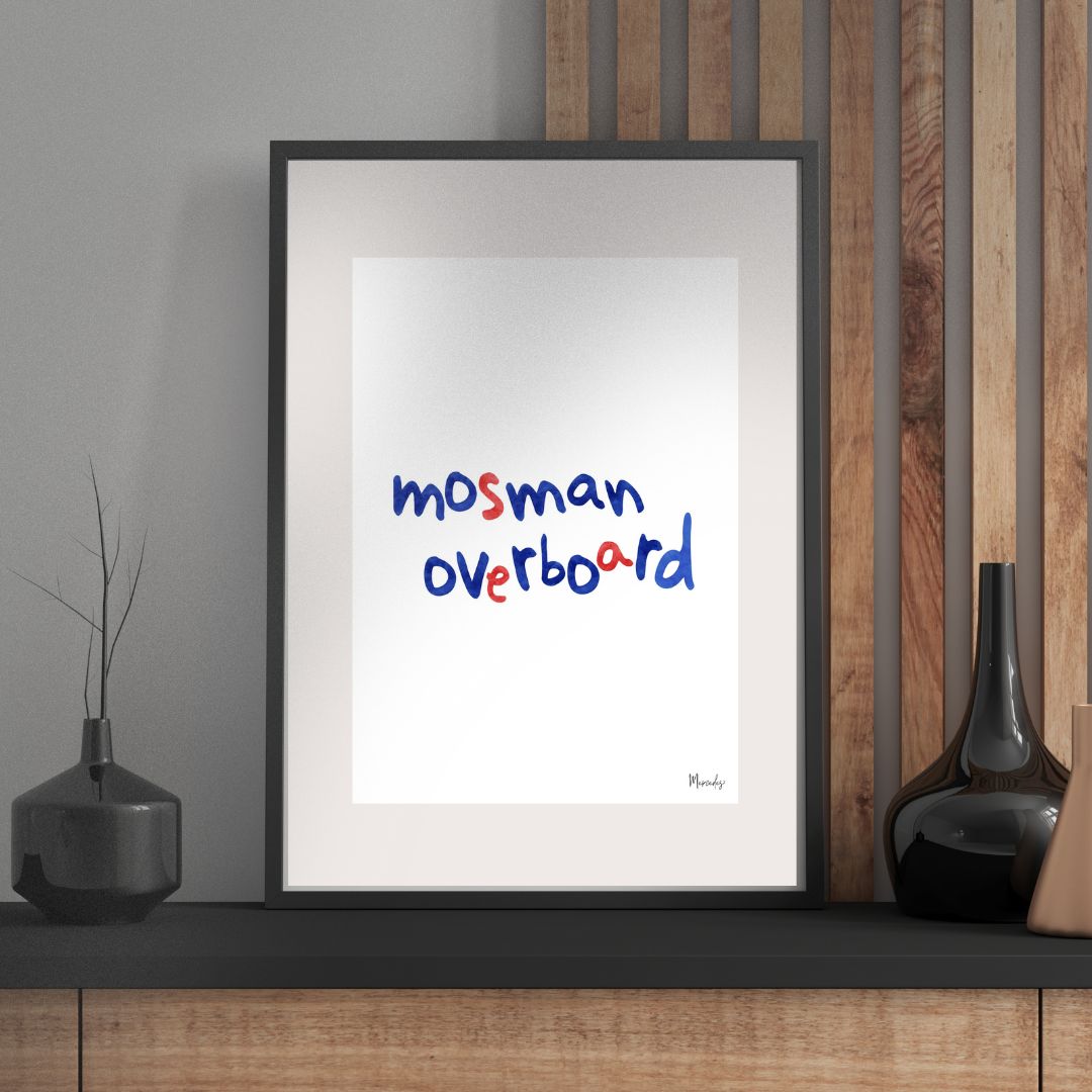 A3 Mosman Sydney Typography Poster