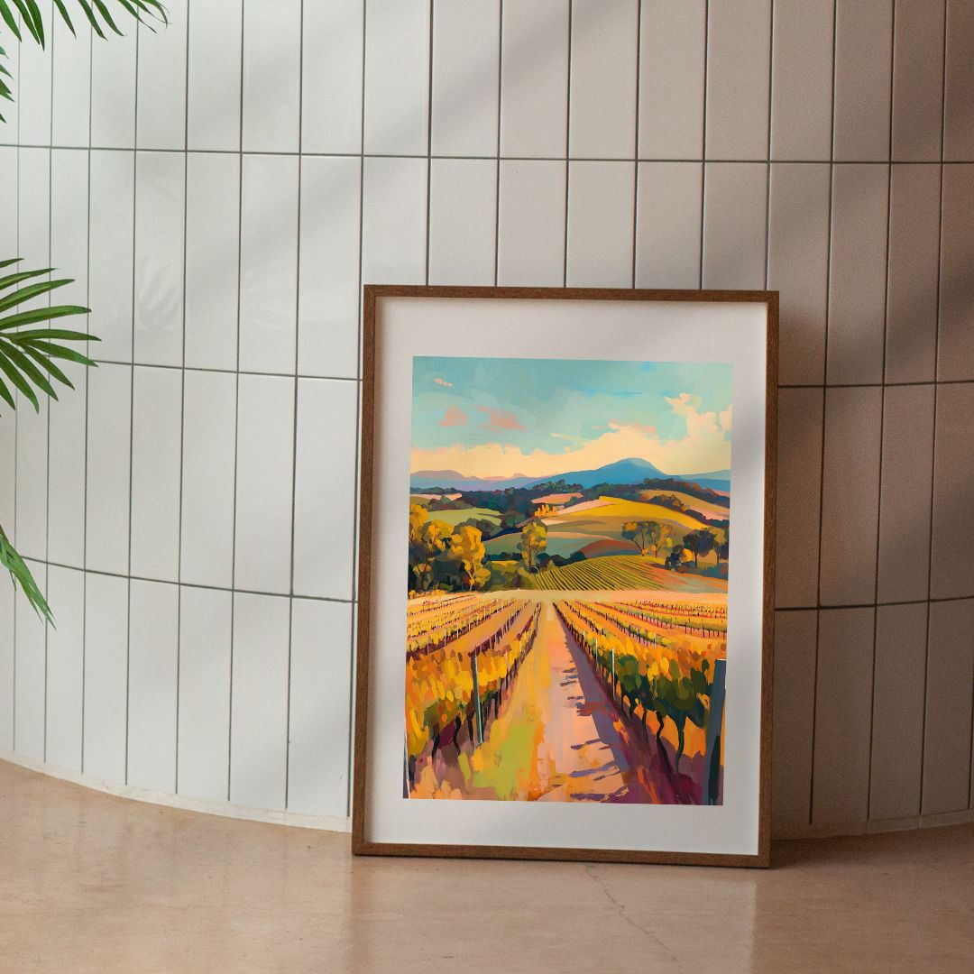A3 Hunter Valley 'Vine View' Poster