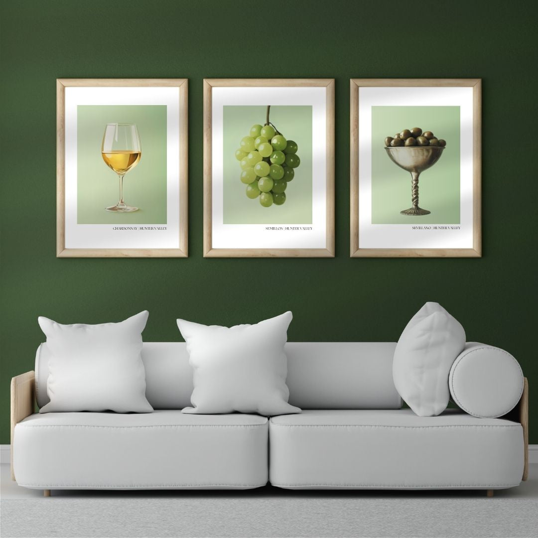 A3 Hunter Valley 'Shades of Green' Poster Pack