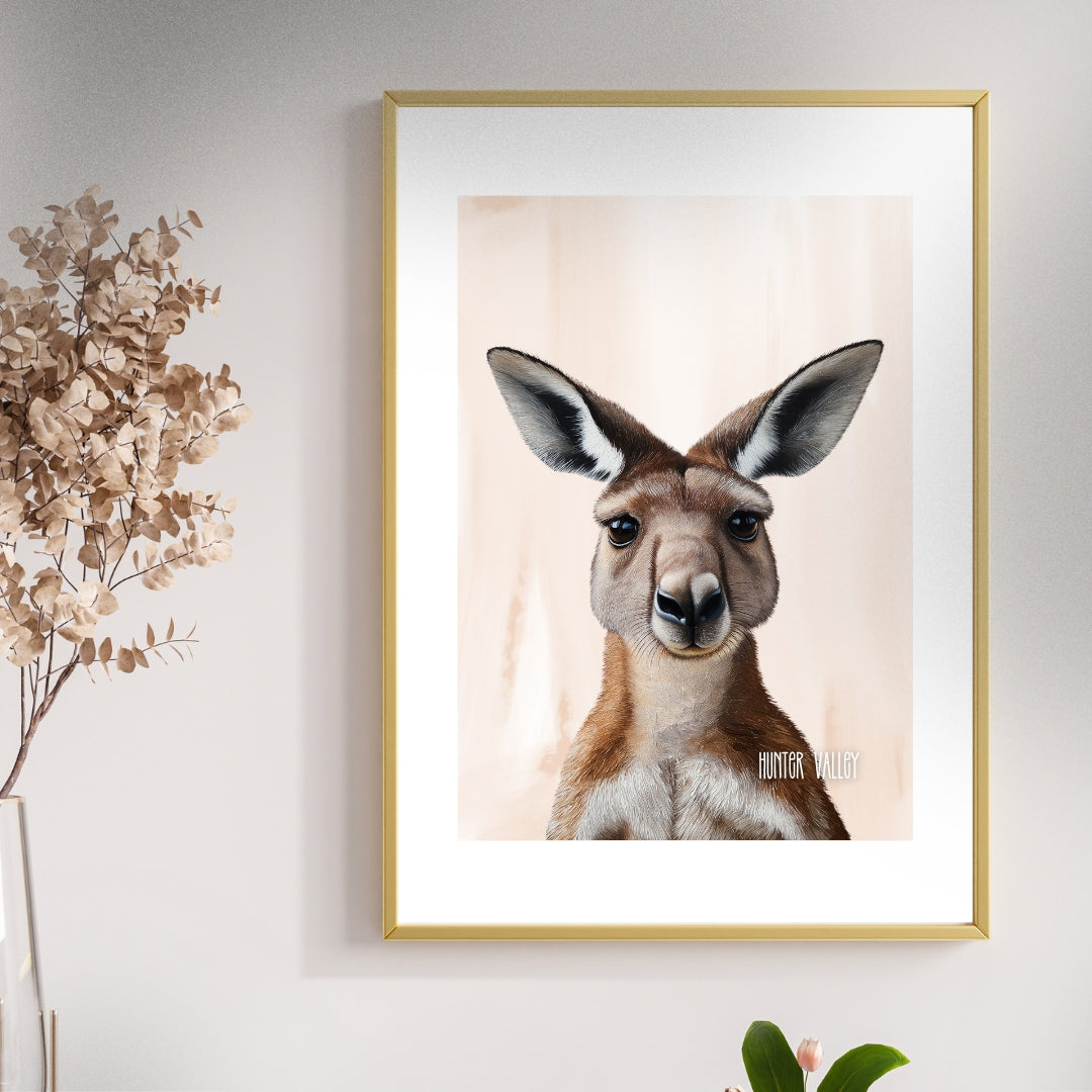 A3 Hunter Valley 'Portait of a Roo' Poster