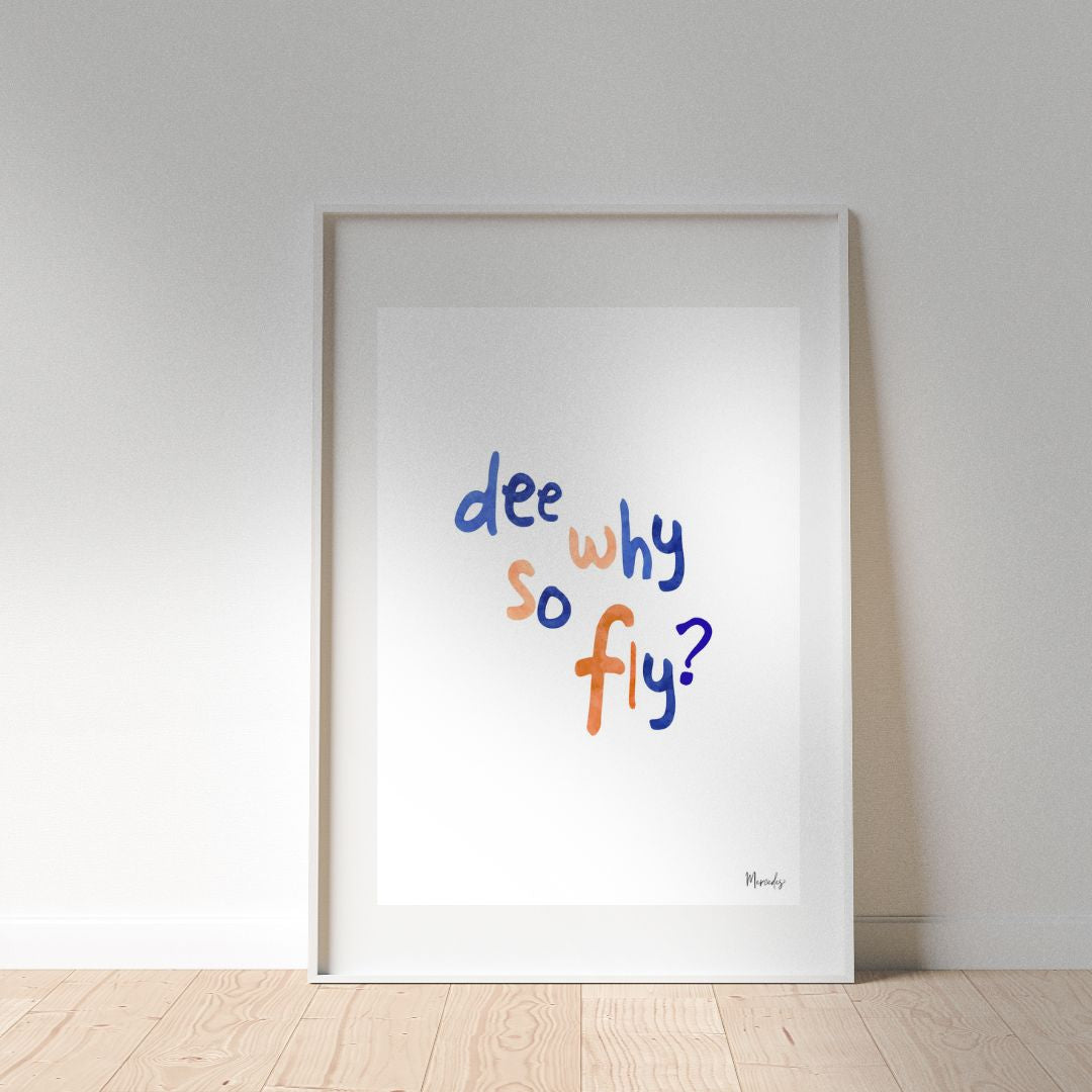 A3 Dee Why Sydney Typography Poster