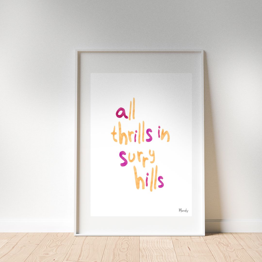 A3 Surry Hills Sydney Typography Poster