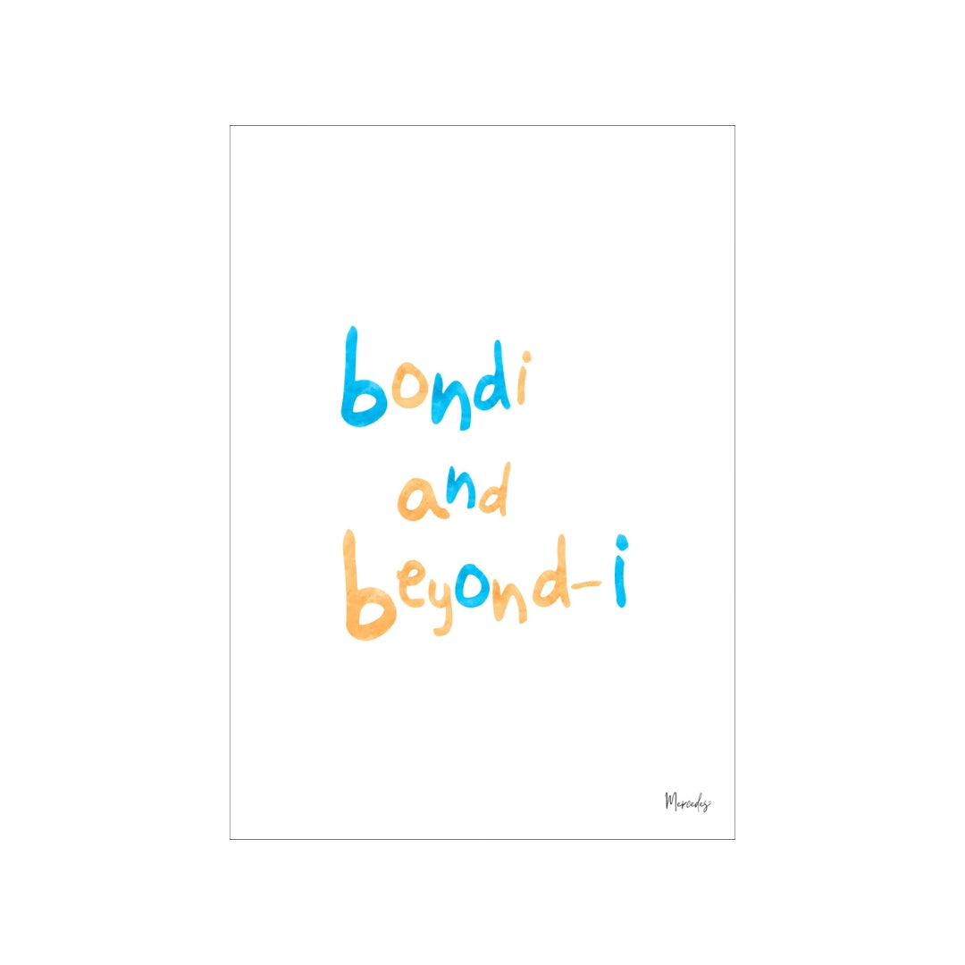 A3 Bondi Sydney Typography Poster