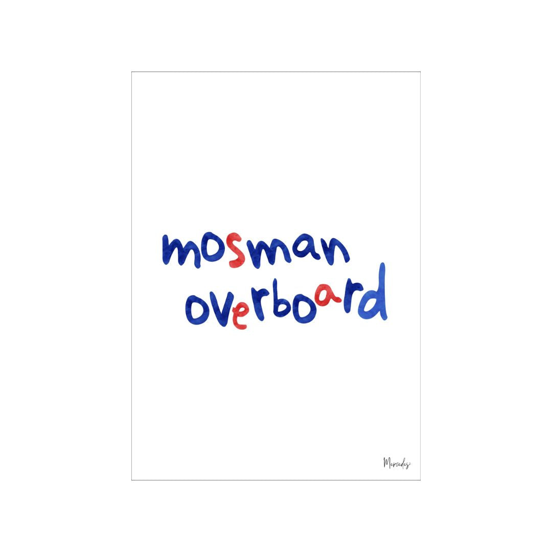 A3 Mosman Sydney Typography Poster