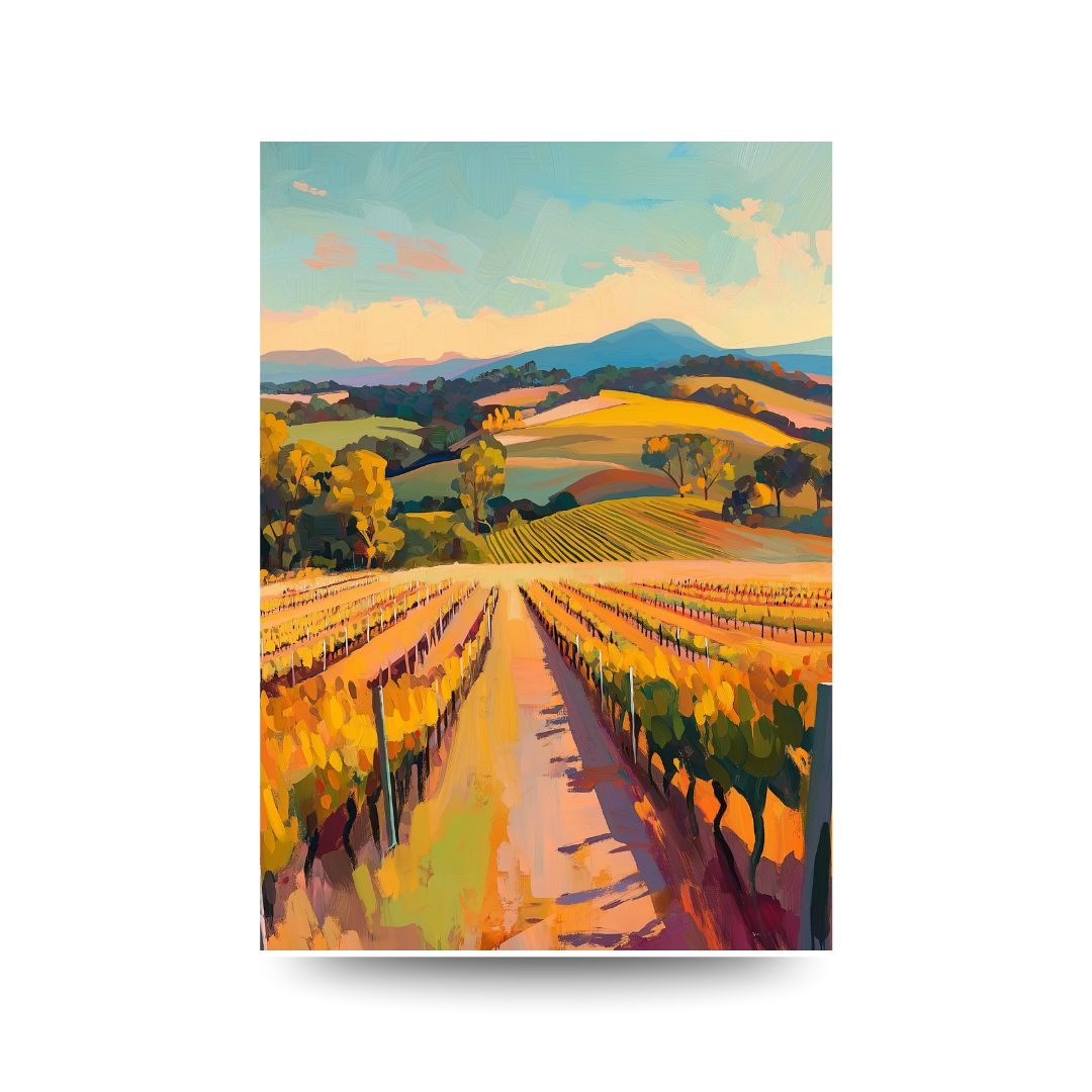 A3 Hunter Valley 'Vine View' Poster