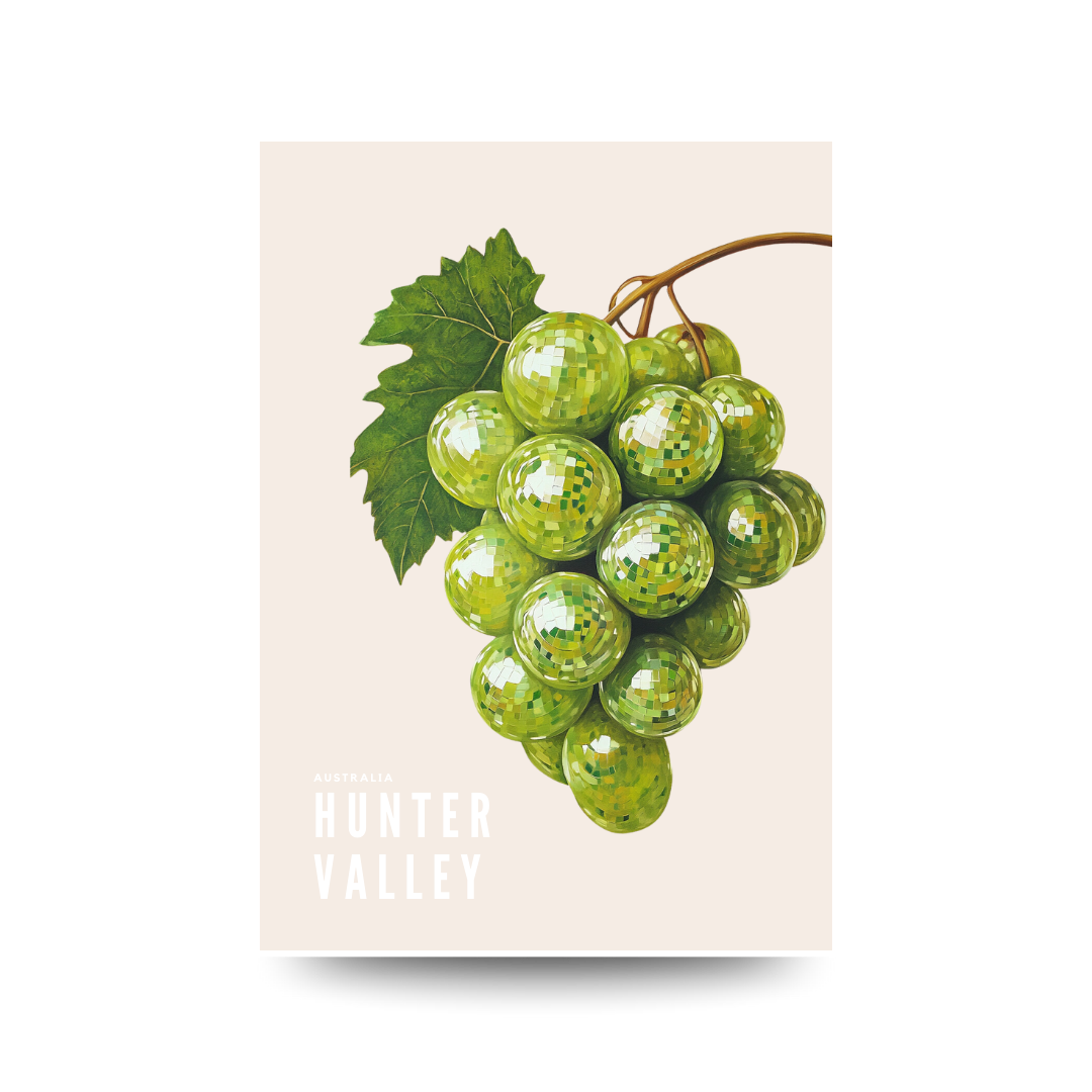 A3 Hunter Valley 'Green Disco Grape' Poster
