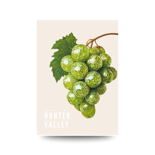 A3 Hunter Valley 'Green Disco Grape' Poster