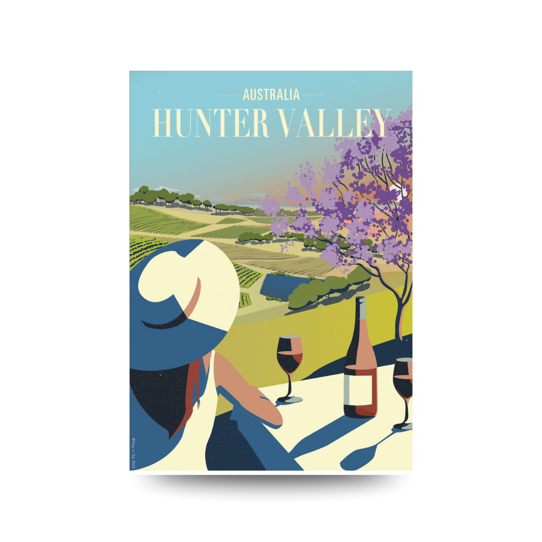 A3 Hunter Valley 'Bistro Sunset' Poster