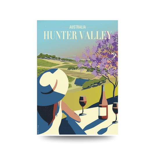 A3 Hunter Valley 'Bistro Sunset' Poster