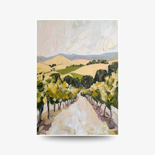 A3 Hunter Valley 'Quiet Vines' Poster