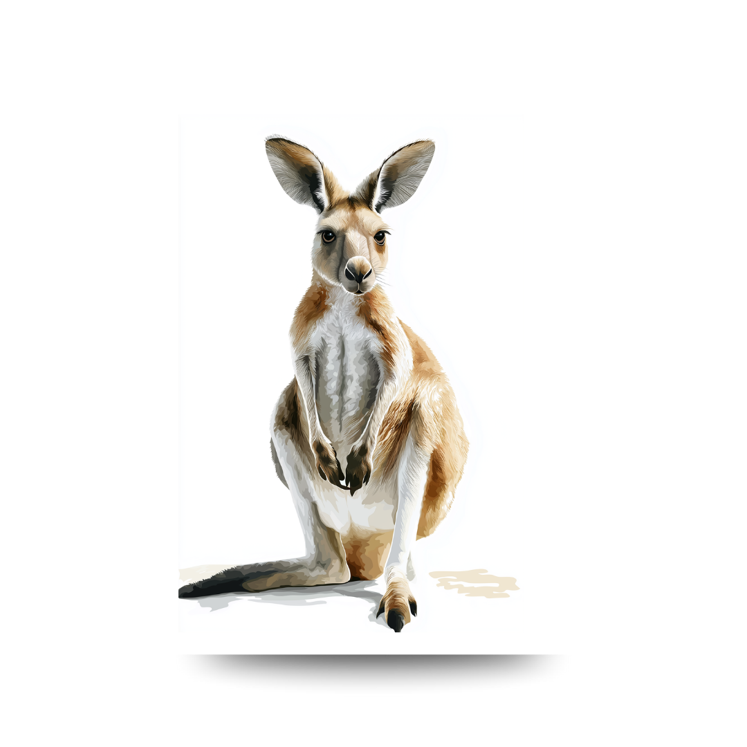 A3 Hunter Valley 'Watercolour Roo' Poster