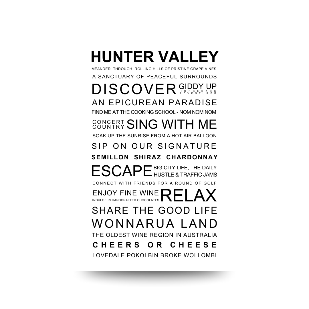 A3 Hunter Valley 'Experience' Poster