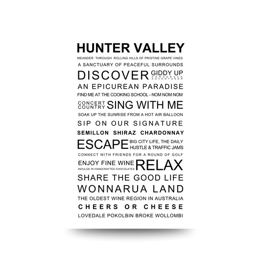 A3 Hunter Valley 'Experience' Poster