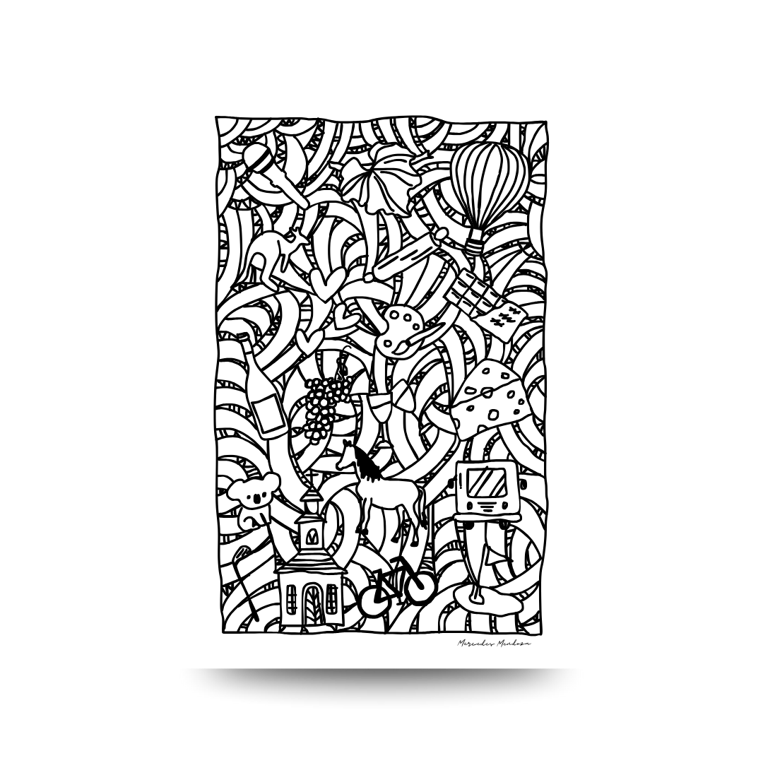 A3 Hunter Valley 'Doodle' Poster