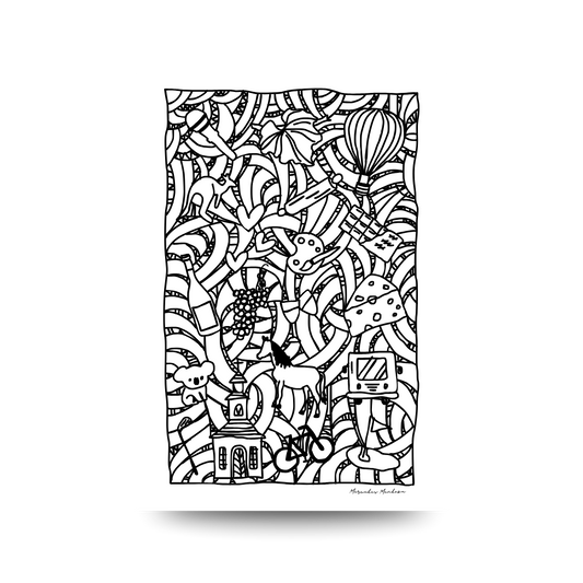 A3 Hunter Valley 'Doodle' Poster