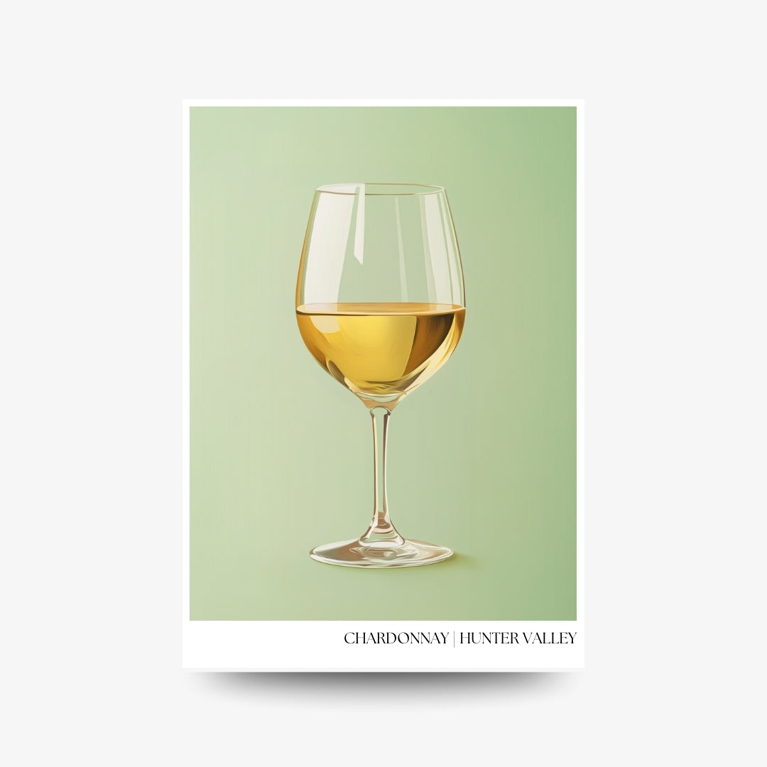 A3 Hunter Valley 'Chardonnay Glass' Poster