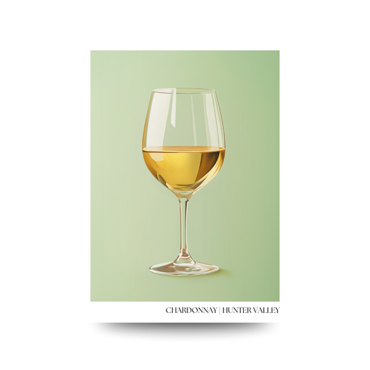 A3 Hunter Valley 'Chardonnay Glass' Poster
