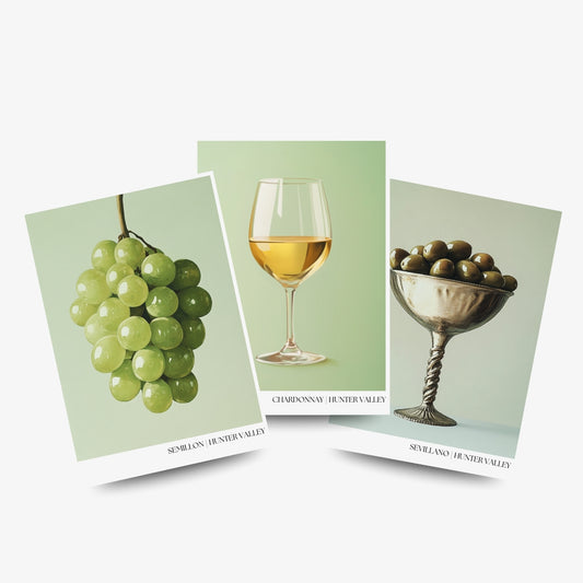 A3 Hunter Valley 'Shades of Green' Poster Pack