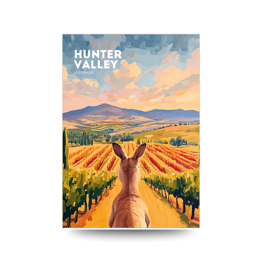 A3 Hunter Valley 'Vineyard Horizon' Poster