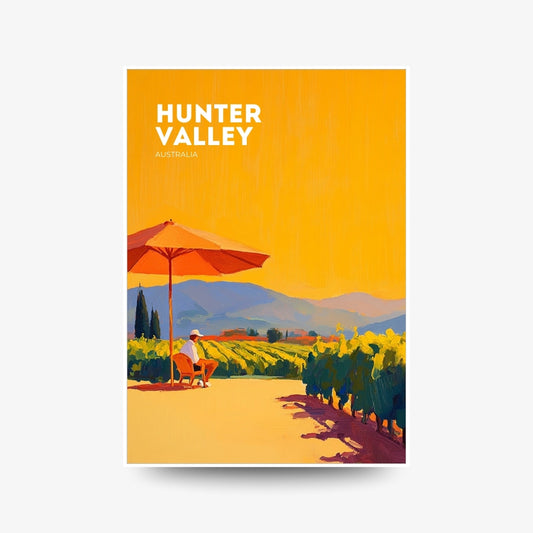 A3 Hunter Valley 'Vineyard Serenity' Poster