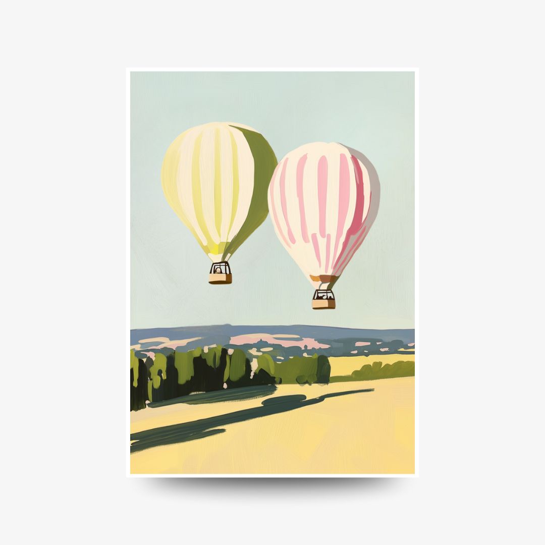 A3 Hunter Valley 'Balloons Oil Painting' Poster