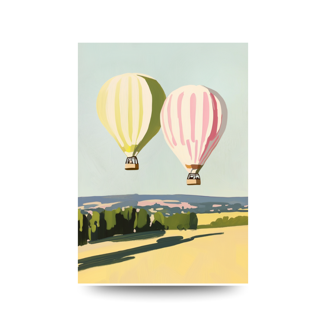 A3 Hunter Valley 'Balloons Oil Painting' Poster