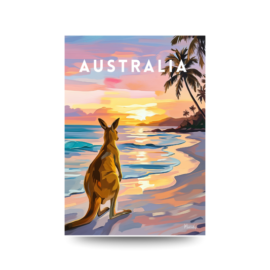 A3 Hunter Valley 'Kangaroo Beach Sunrise' Poster