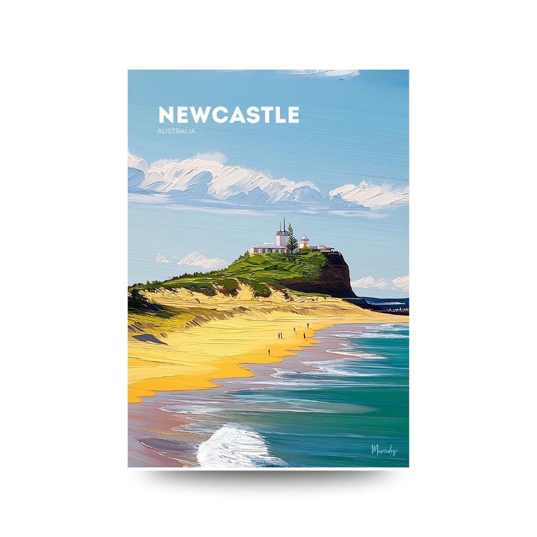 A3 Nobby's Beach Impasto Poster