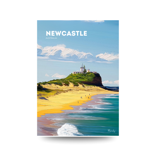 A3 Nobby's Beach Impasto Poster