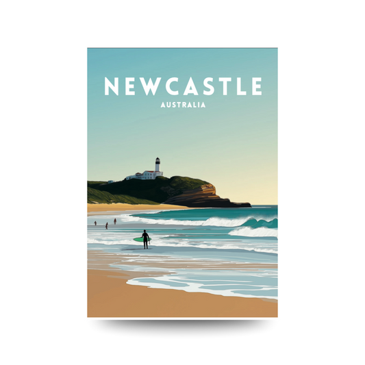 A3 Hunter Valley 'Nobbys Beach Newcastle' Poster