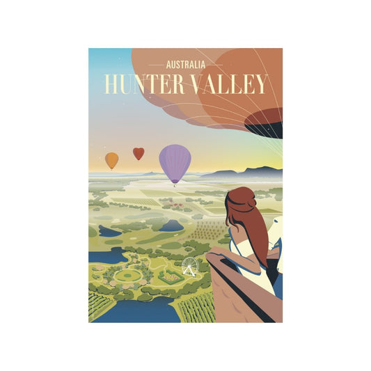 A3 Hunter Valley 'Balloon Sunrise' Poster