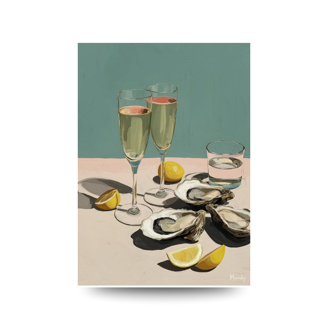 A3 Hunter Valley 'Sparkling & Oysters' Poster