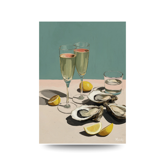 A3 Hunter Valley 'Sparkling & Oysters' Poster