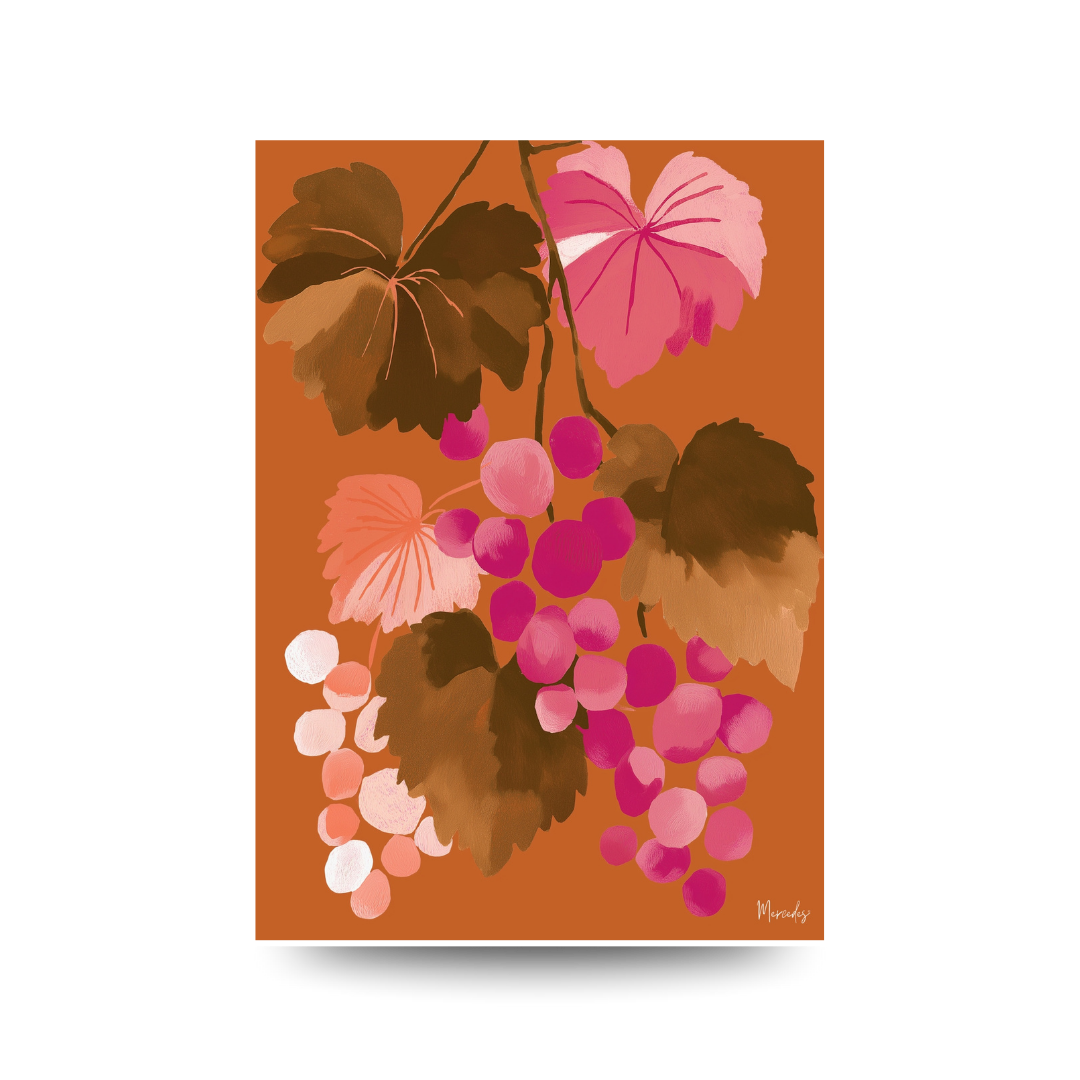 A3 Hunter Valley 'Sunset Grapes' Poster