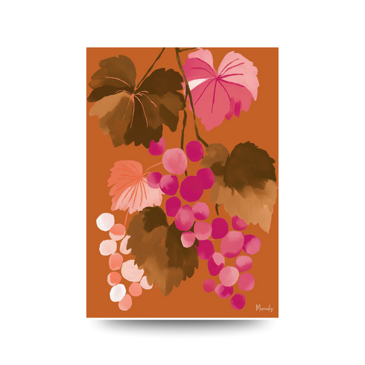 A3 Hunter Valley 'Sunset Grapes' Poster