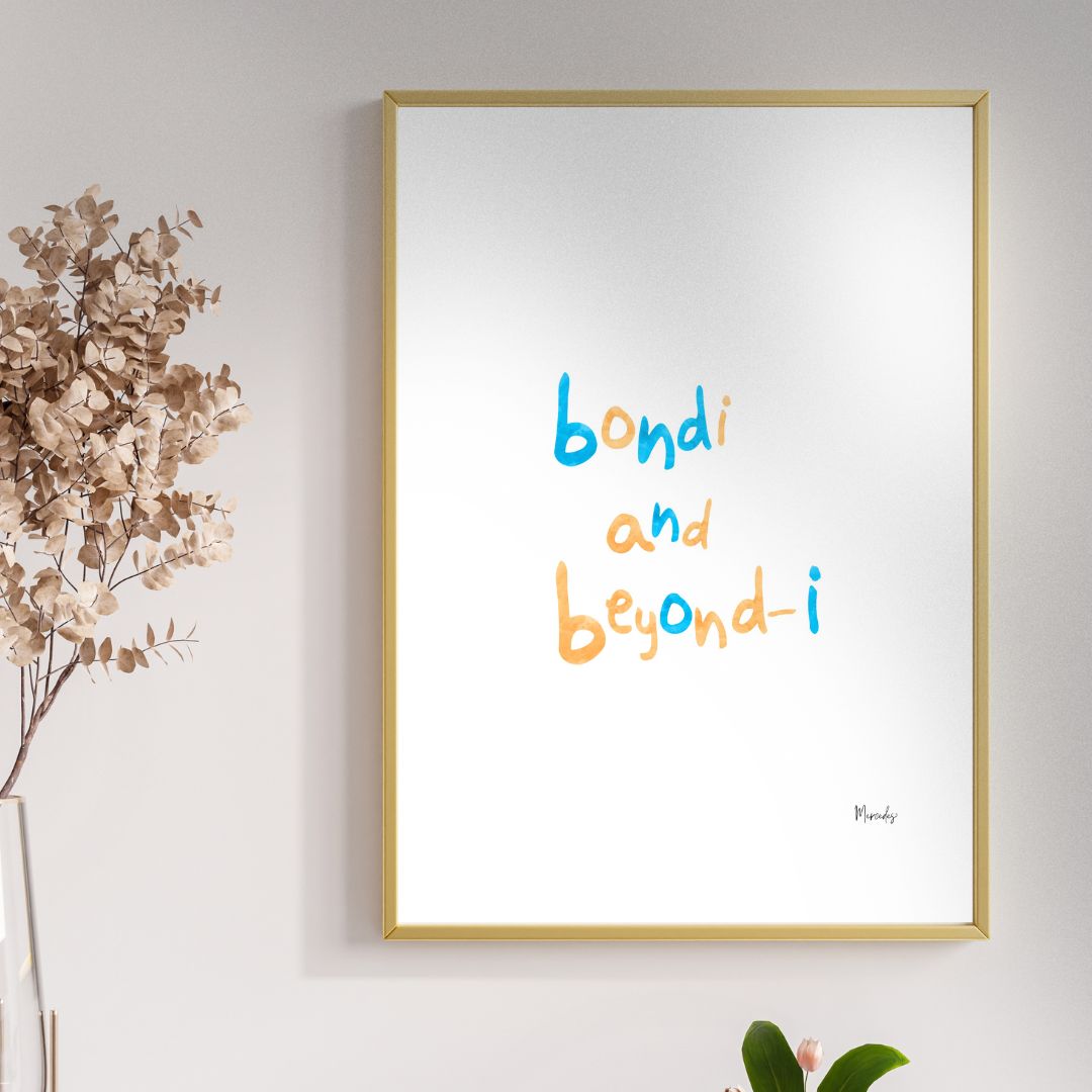 A3 Bondi Sydney Typography Poster