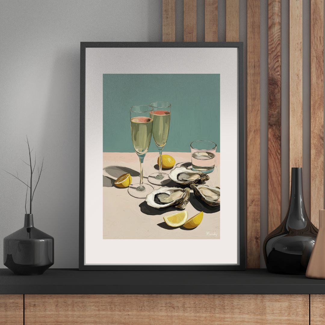 A3 Hunter Valley 'Sparkling & Oysters' Poster