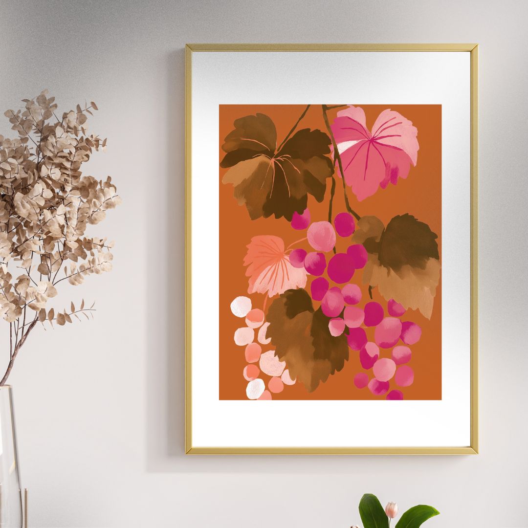 A3 Hunter Valley 'Sunset Grapes' Poster