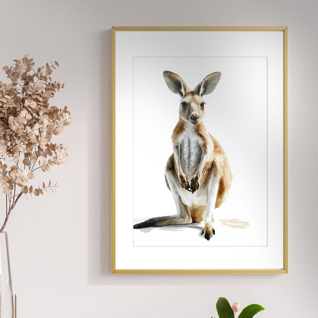 A3 Hunter Valley 'Watercolour Roo' Poster