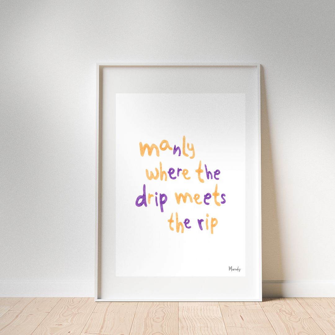 A3 Manly Sydney Typography Poster