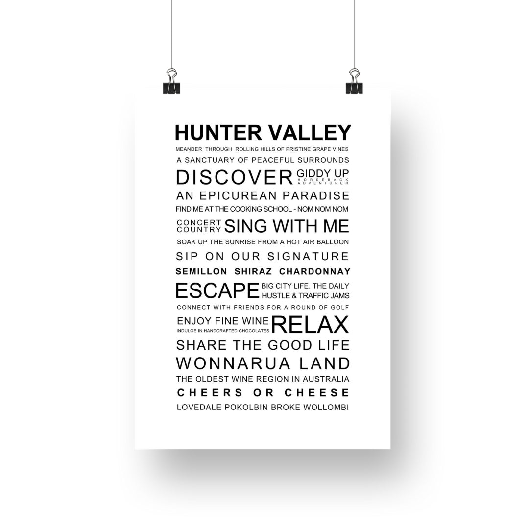 A3 Hunter Valley 'Experience' Poster
