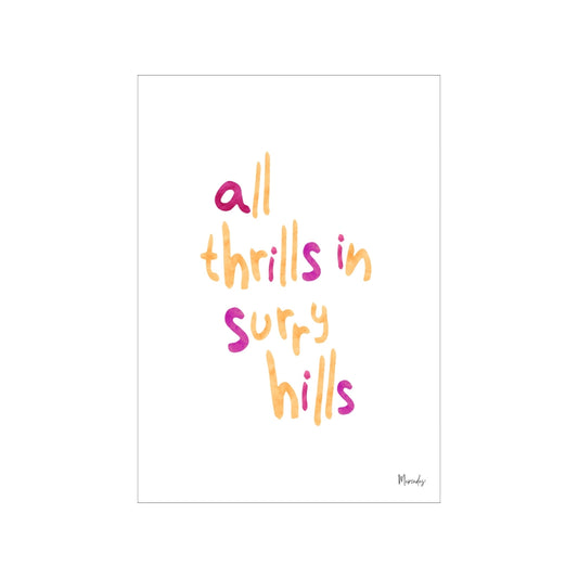 A3 Surry Hills Sydney Typography Poster